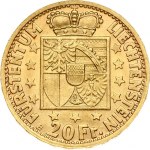 Liechtenstein 20 Franken 1946B Prince Franz Josef II(1938-1989). Obverse: Head left. Reverse...