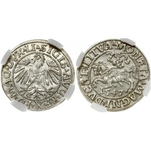 Lithuania 1/2 Grosz 1547 Vilnius. Sigismund II Augustus (1545-1572). Obverse: Eagle. Lettering...