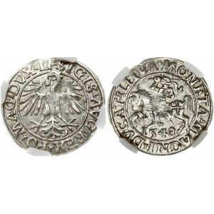 Lithuania 1/2 Grosz 1548 Vilnius. Sigismund II Augustus (1545-1572). Obverse: Eagle. Lettering...