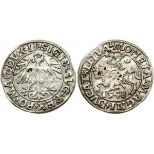 Lithuania 1/2 Grosz 1548 Vilnius. Sigismund II Augustus (1545-1572). Obverse: Eagle. Lettering...
