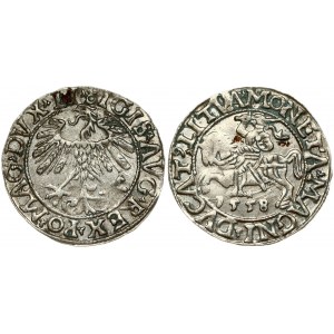 Lithuania 1/2 Grosz 1558 Vilnius. Sigismund II Augustus (1545-1572). Obverse: Eagle. Lettering...
