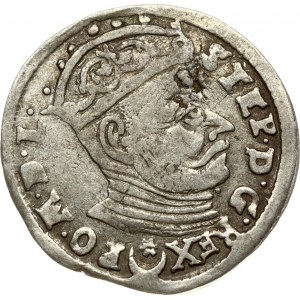 Lithuania 3 Groszy 1583 Vilnius. Stephen Bathory(1576-1586). Obverse: Crowned bust right. Reverse: Value; divided date...