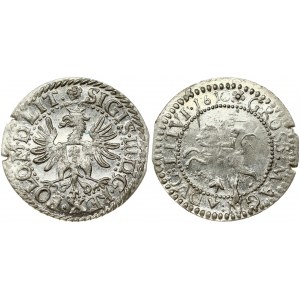 Lithuania 1 Grosz 1610 Vilnius. Sigismund III Vasa (1587-1632). Obverse: Displayed eagle in inner circle. Reverse...