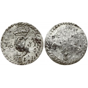 Lithuania 2 Denar 1611 Vilnius. Sigismund III Vasa (1587-1632). Obverse: Crowned S monogram divides date; value below...