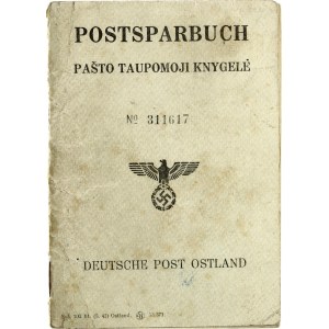 Lithuania Post Savings Book 1922 'Deutsche Post Ostland'. Petras Urbonas 18.6.1922 Tarnautojas; Servant. (Skaisgirys)...