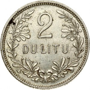 Lithuania 2 Litų 1925 Obverse: National arms. Reverse: Denomination within wreath. Edge Description: Milled . Silver...