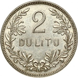 Lithuania 2 Litų 1925 Obverse: National arms. Reverse: Denomination within wreath. Edge Description: Milled . Silver...