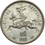 Lithuania 5 Litai 1925 Obverse: National arms. Reverse: Value within flowered flax wreath. Edge Description: Milled...