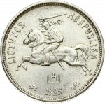 Lithuania 5 Litai 1925 Obverse: National arms. Reverse: Value within flowered flax wreath. Edge Description: Milled...