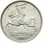 Lithuania 10 Litų 1936 Obverse: National arms. Reverse: Vytautas the Great left. Edge Description...