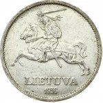Lithuania 10 Litų 1936 Obverse: National arms. Reverse: Vytautas the Great left. Edge Description...