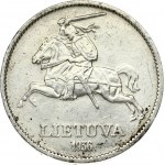 Lithuania 10 Litų 1936 Obverse: National arms. Reverse: Vytautas the Great left. Edge Description...