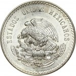 Mexico 5 Pesos 1947 Obverse: National arms; eagle left. Reverse: Head with headdress left. Edge Description: Reeded...