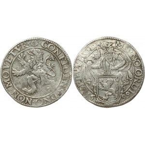 Netherlands HOLLAND 1 Lion Daalder 1599 Obverse: Armored knight looking right above lion shield, date divided at bottom...