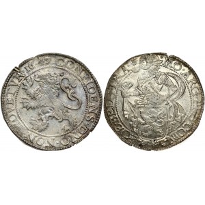 Netherlands UTRECHT 1 Lion Daalder 1647 Obverse: Armored knight behind lion shield in inner dotted circle. Reverse...