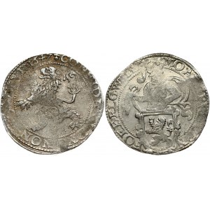 Netherlands WEST FRIESLAND 1 Lion Daalder 1647 Obverse: Armored knight looking right above lion shield in inner circle...