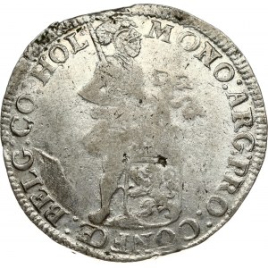 Netherlands HOLLAND 1 Silver Ducat 1672 Obverse: Standing armored Knight with crowned shield of Holland at feet...