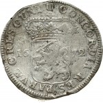 Netherlands HOLLAND 1 Silver Ducat 1672 Obverse: Standing armored Knight with crowned shield of Holland at feet...