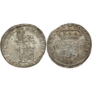 Netherlands HOLLAND 1 Silver Ducat 1673 Obverse: Standing armored Knight with crowned shield of Holland at feet...