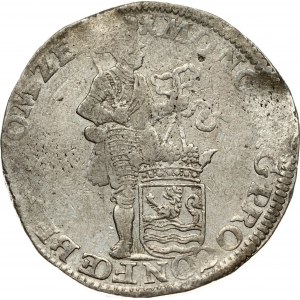 Netherlands ZEELAND 1 Silver Ducat 1675/3 Obverse: Standing armored Knight with crowned Zeeland shield at feet...