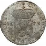 Netherlands ZEELAND 1 Silver Ducat 1675/3 Obverse: Standing armored Knight with crowned Zeeland shield at feet...