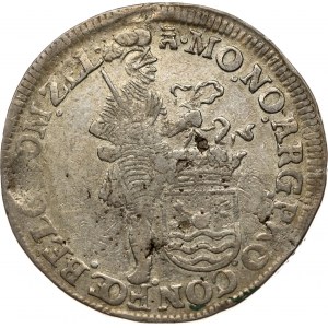 Netherlands ZEELAND 1 Silver Ducat 1679 Obverse: Standing armored Knight with crowned Zeeland shield at feet...