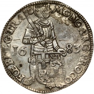 Netherlands UTRECHT 1 Silver Ducat 1683 Obverse: Amored knight standing holding sword behind shield of arms...