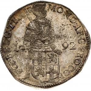 Netherlands UTRECHT 1 Silver Ducat 1692 Obverse: Amored knight standing holding sword behind shield of arms...