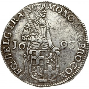 Netherlands UTRECHT 1 Silver Ducat 1695 Obverse: Armored knight standing holding sword behind shield of arms; date at si