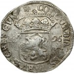 Netherlands OVERIJSSEL 1 Silver Ducat 1695 Obverse: Standing, armored knight with crowned shield of Overyssel at feet...