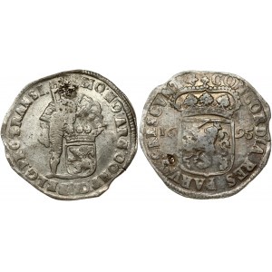 Netherlands OVERIJSSEL 1 Silver Ducat 1695 Obverse: Standing; armored knight with crowned shield of Overyssel at feet...