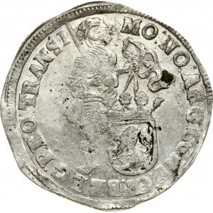 Netherlands OVERIJSSEL 1 Silver Ducat 1699. Obverse: Standing armored knight with crowned shield of Overyssel at feet...