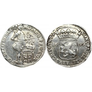 Netherlands GELDERLAND 1 Silver Ducat 1699 Obverse: Knight standing right; crowned lion shield at feet. Reverse...