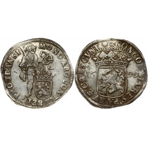Netherlands OVERIJSSEL 1 Silver Ducat 1699 Obverse: Standing, armored knight with crowned shield of Overyssel at feet...