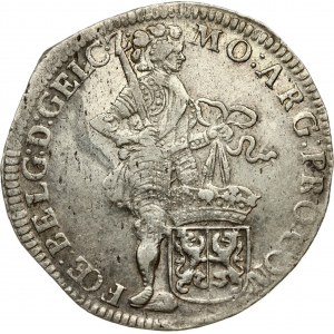 Netherlands GELDERLAND 1 Silver Ducat 1707 Obverse: Knight standing; small arms of Gelderland. Obverse Legend...