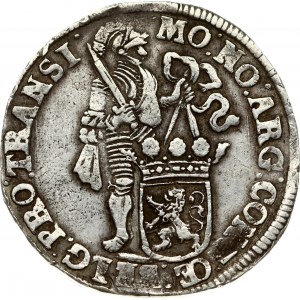 Netherlands OVERIJSSEL 1 Silver Ducat 1708 Obverse: Standing, armored knight with crowned shield of Overyssel at feet...