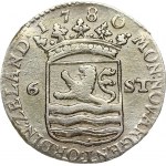 Netherlands ZEELAND 1 Scheepjesschelling 1780 Obverse: Crowned arms of Zeeland divide value. Obverse Legend: MO(N) NO(V...