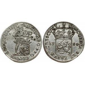 Netherlands UTRECHT 1 Silver Ducat 1784 Obverse: Standing armored knight with crowned Utrecht shield at feet. Reverse...