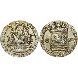 Netherlands ZEELAND 1 Scheepjesschelling 1790 Obverse: Crowned arms of Zeeland divide value. Obverse Legend: MO(N) NO(V...