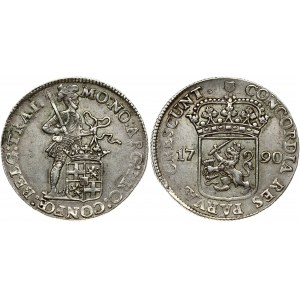 Netherlands UTRECHT 1 Silver Ducat 1790 Obverse: Standing armored knight with crowned Utrecht shield at feet. Reverse...