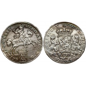 Netherlands WEST FRIESLAND 1/2 Ducaton 1790/89 Obverse: Armored knight on horse above crowned shield of West-Friesland...