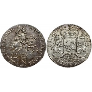 Netherlands HOLLAND 1 Ducaton 1792 Obverse: Armored Knight on horse holding sword above head; crowned arms of Holland...