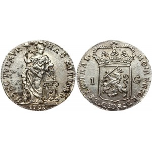 Netherlands UTRECHT 1 Gulden 1793 Obverse: Crowned arms of the Generality divide value. Obverse Legend: MO : ARG : ORD ...