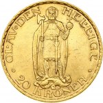 Norway 20 Kroner 1910 Haakon VII (1905-1957). Obverse: Crowned head right. Reverse: King Olaf II; the Saint. Gold 8.95g...