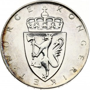 Norway 10 Kroner 1964 Constitution sesquicentennial. Olav V (1957-1991). Obverse: Crowned shield. Reverse...