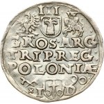 Poland 3 Groszy 1590 Poznan. Sigismund III Vasa (1587-1632). Obverse: Crowned bust right. Reverse: Value; divided date...