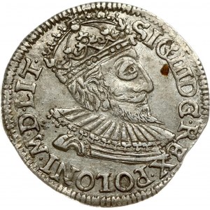 Poland 3 Groszy 1592 Olkusz. Sigismund III Vasa (1587-1632). Obverse: Crowned bust right. Reverse: Value; divided date...