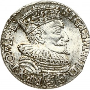 Poland 3 Groszy 1593 Malbork. Sigismund III Vasa (1587-1632). Obverse: Crowned bust right. Reverse: Value; divided date...