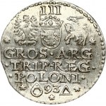 Poland 3 Groszy 1593 Malbork. Sigismund III Vasa (1587-1632). Obverse: Crowned bust right. Reverse: Value; divided date...