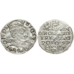 Poland 3 Groszy 1597 Wschowa Sigismund III Vasa (1587-1632). Obverse: Crowned bust right. Reverse: Value; divided date...